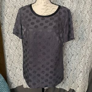 Akris Punto black and grey polka dot print silk top